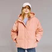 【BRAPPERS】女款 寬鬆短版羽絨外套(粉橘)