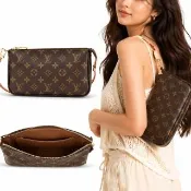 【Louis Vuitton 路易威登】M40712 Pochette Monogram 帆布麻將包(卡其)