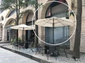 9尺戶外休閒傘(玻纖傘黑骨)台灣製 比木傘耐用 不含桌椅及傘座 雪之屋