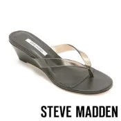 STEVE MADDEN-透明雙帶夾腳楔型涼拖鞋ROSELYN-黑色