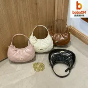 波波折扣社 【高級感小眾】菱格紋月牙包 鏈條包 斜挎包 小香風 餃子包 腋下包 法式復古設計 2026新款 通勤約會百搭