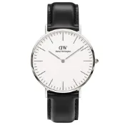Daniel Wellington DW 手錶 Classic Sheffield 40mm爵士黑真皮皮革錶 DW001