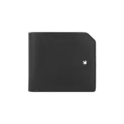 【MONTBLANC 萬寶龍】Meisterstuck 大班系列附掛繩6卡對開短夾(黑色)