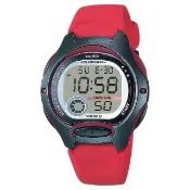 【CASIO 卡西歐】卡西歐鬧鈴多時區兒童電子錶-紅(LW-200-4A 原廠錶盒精裝版)