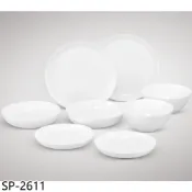 【HOTAI購】樂美雅【SP-2611】晶鑽浮雕系列強化餐盤八件組贈
