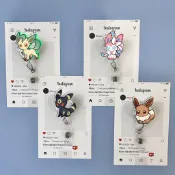 人氣單品🌸寶可夢伊布仙子伊布亞克力易拉扣 醫護伸縮胸牌證件卡夾可愛