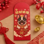 【法鬥燙金紅包袋】狗狗燙金紅包袋 | 春節紅包袋 | 寵物紅包袋
