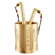 黃銅文昌塔筆筒擺件 高9.6cm學生書桌文昌筆架 家用桌面收納（金榜題名）
