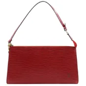 【DOKODEMO】二手LOUIS VUITTON Pochette Accessoires 手拿包 M52947，Epi 皮革，RED紅，AR0062，拉鍊，女式