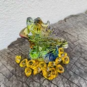 琉璃 招財 蟾蜍 金蟾 元寶 聚財 咬錢