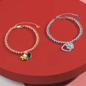 Hello Kitty特別版 客製化刻字 925純銀珠飾手鍊 (2色)