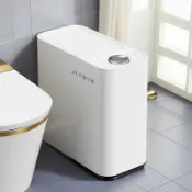 君源優品 垃圾桶 智能垃圾桶 不鏽鋼垃圾桶 家用垃圾桶 衛生間垃圾桶專用夾縫按壓家用廚房廁所客廳帶蓋大容量廚房網紅