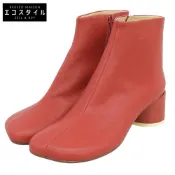【DOKODEMO】MM6 女士真皮短踝靴，紅色，37RED，S59WU0173（二手）