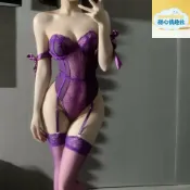 甜心情趣社 【純欲免脫】情趣內衣 連體衣 蕾絲睡衣 性感睡衣 制服套裝 紫色蕾絲 前開式設計 夫妻情侶禮物 浪漫約會