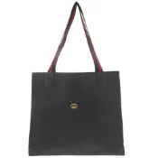 【DOKODEMO】二手 Gucci Sherry Line Micro GG 002-63-0048 PVC 黑色手提包，黑色，0769