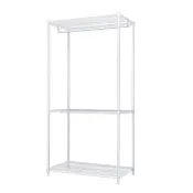 【dayneeds 日需百備】荷重型 90x45x180cm 烤漆三層單桿衣櫥(置物架/掛衣架/收納架/層架/鐵架)