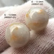灑金飄紅翡~13.5mm~(大單珠) 「桂花糕」「踏雪尋梅」(紅翡) 緬甸南齊翡翠a貨👉🏻「AW 037-01」不議價！