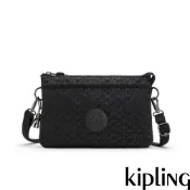 Kipling『千層包』經典黑菱格紋印花單肩隨身斜背包-RIRI