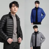 (店+)羽絨外套防風防水保暖立領輕羽絨白鴨絨棒球飛行風衣夾克冬季防寒加絨加厚耐磨休閒運動登山工作寬鬆衝鋒機能滑雪工裝男女大衣大碼