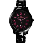 大高雄鐘錶城 Max Max MAS5121-5個性桃紅刻度陶瓷腕錶/黑面38mm｜樂天領券現折★全館特惠中★指定刷卡回饋10%