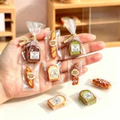 【多樂】微景觀 小擺件 微縮食玩仿真袋裝土司麵包模型 法國長棍麵包 吐司片 法棍麵包 娃娃屋麵包店烘培裝飾配件
