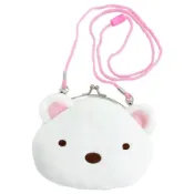 (店+)【San-X】asdfkitty*日本san-x 角落生物白熊 造型絨毛玩偶斜背包 雙珠扣零錢包 票卡夾 日本正版