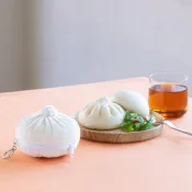 ♫狐狸日雜鋪♫346日本雜誌附錄 日雜包 新宿中村屋 包子造型 票夾 卡套 吊飾 玩偶 掛飾 掛件