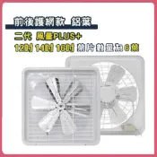 (店+)【台灣製】二代前後護網款PLUS吸排兩用風扇 鋁葉 12吋 14吋 16吋  ( 抽風扇 抽風機 浴室排風扇 排風機 )