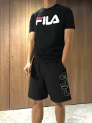 美國百分百【全新真品】FILA 短褲 logo 休閒褲 運動褲 復古街頭潮流 薄款 短跑褲 褲子 鬆緊帶 兩色 J153