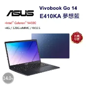 ASUS 華碩 【福利品】Vivobook Go 14  14吋文書筆電藍色(Celeron N4500/4GB/128G eMMC/WIN11S/E410KA-0901BN4500)