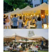 免運含稅😊戶外擺攤用四腳傘帳篷夜市室外卡其色大傘車棚伸縮雨棚四角遮陽棚