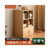 (店+)實木書櫃多功能靠牆落地幼稚園格子櫃家用儲物收納櫃學生兒童書櫃實木矮書櫃