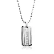 二手品 Tiffany&Co. 蒂芙尼 Atlas系列 羅馬數字軍牌925純銀型男項鍊