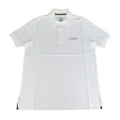 PAUL SMITH刺繡陰影簽名LOGO棉質2釦設計短袖POLO衫(男款/白)