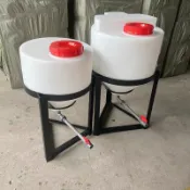 【快速出貨 可開發票】30L錐底加藥桶小型錐體塑料水箱50L豎流沉淀器魚菜共生錐底水箱