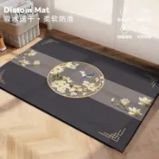 客製化 新中式浴室吸水地墊硅藻泥廁所門墊加厚防滑耐臟新款速干進門墊子