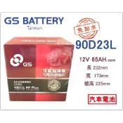 ＊電池倉庫＊ 全新 GS(統力) 免加水 90D23L 汽車電池(55D23L 75D23L可用)