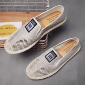 UM有米家居 亞麻帆布懶人漁夫鞋男2026新款透氣老北京布鞋無鞋帶夏季開車平底#有米家居#