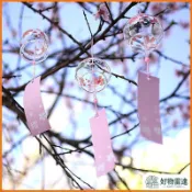 玻璃櫻花風鈴鈴鐺 日式和風夏日掛飾 創意臥室門掛件 冥想裝飾吊飾 女生禮物擺掛飾品 家居佈置唯美日式風鈴裝飾配件