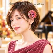 Pinkoi 代購 - 玫瑰粉色波斯菊與三色堇髮夾 頭飾 外出 入學式 畢業典禮 婚禮 發表會