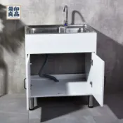 優印良品家居 免運 公司貨 浴室櫃 陽台洗衣櫃 洗臉盆 洗衣櫃組合不銹鋼洗衣盆陽臺洗衣池水槽落地壹體廚房出租房洗碗櫃工廠現貨直銷 特惠/全館八折 售後保障 店長推薦 5y1018