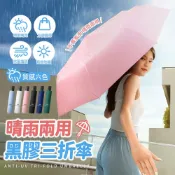 【HOTAI購】晴雨兩用8骨黑膠三折傘-手開款 6色可選