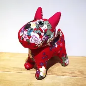 【花布先生】法國鬥牛犬玩偶(小) - 玫瑰