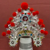 大師級咬鑽厚銅帽 文武盔 聖帝帽 關聖帝君 關公 文衡聖帝 玉皇帽 玉皇大帝 文武帽 銀色 絨球 咬鑽 正銅帽 銅帽