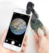 LED燈高倍放大鏡帶燈100倍60倍便攜式顯微鏡 鑽石珠寶寶石古玩瓷器書畫郵票木玉器鑑定送手機夾 可在手機上鑑定觀看拍照