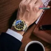 【48小時發貨】手錶NARY/耐瑞男士手錶多功能日月星辰表盤全自動機械表18006B