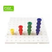 《玩具百寶箱》USL遊思樂益智教具-大萬用插梢組(大彩釘100支+萬用板1片) 百變創意蘑菇釘拼圖板/智慧魔盤