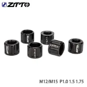 Ztto 自行車通軸螺母 M12 M15 車軸螺絲自行車軸串蓋適用於 1.0mm 1.5mm.1.75mm 螺紋螺距