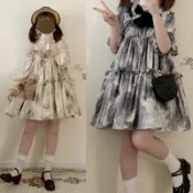 🎀夢幻物語🎀 虎斑貓 三花貓 貓咪幻覺大裙擺吊帶洋裝 貓咪花紋 jsk 短版外套 軟妹洋裝 可愛洋裝 小貓咪 貓 你別睡