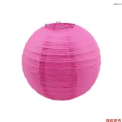 圓形紙燈籠 20cm 玫紅色